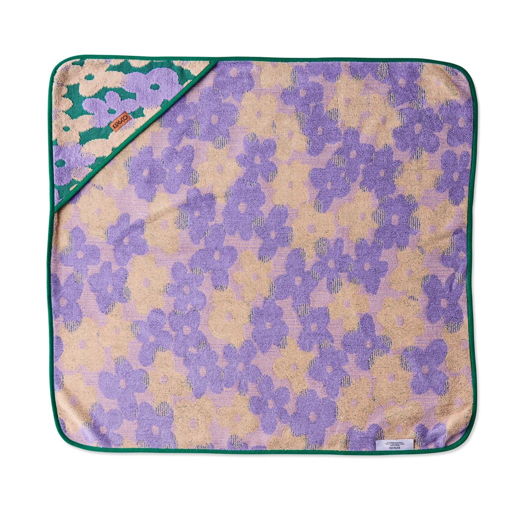 Soft Bush Daisy Terry Baby Towel - 100% Cotton, Hypoallergenic & Absorbent for Newborns & Toddlers - Perfect for Bath Time, Swimming & Nursery Care
