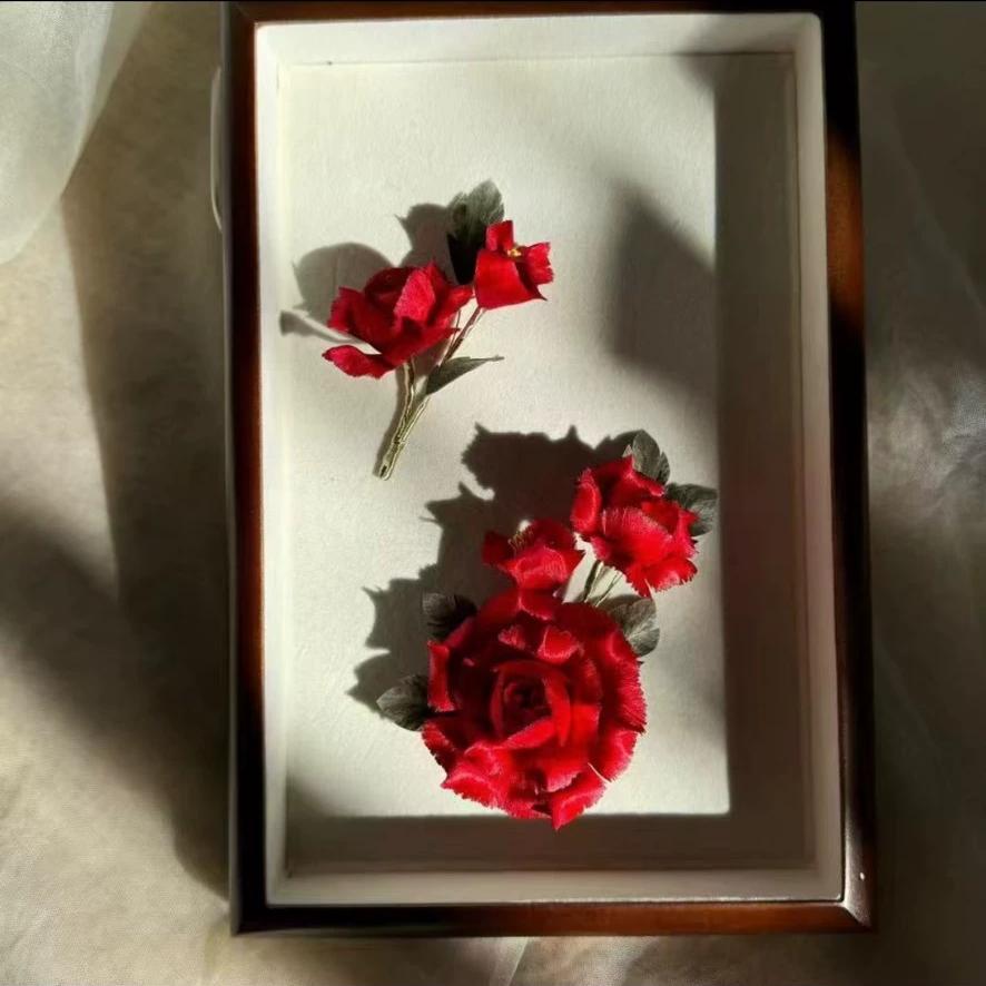 AB Style Rose Luoshen Custom Silk Hairpin - Elegant Handmade Hair Accessory for Weddings, Parties & Traditional Chinese Costume Styling