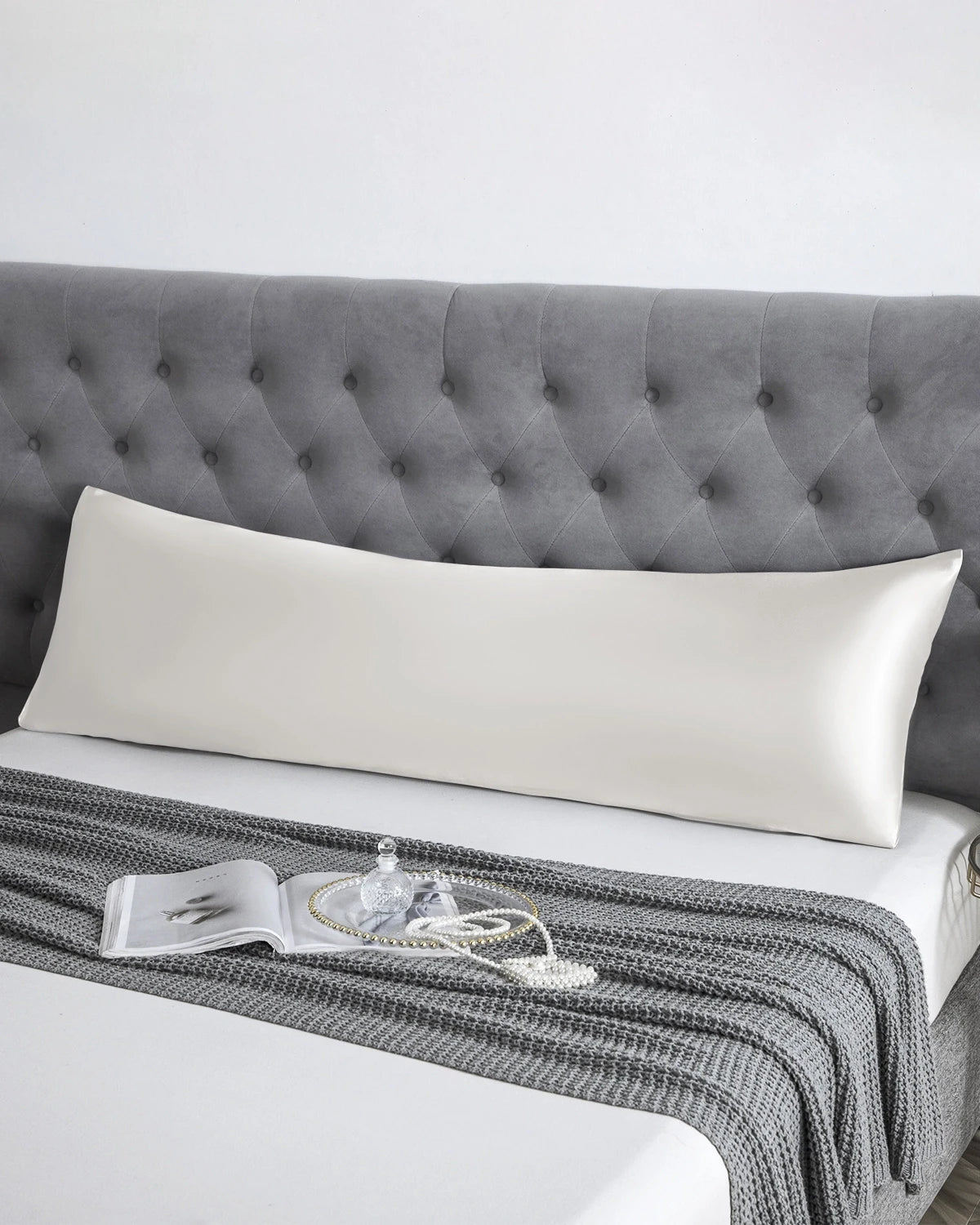 19 Momme 100% Pure Mulberry Silk Body Pillowcase 20x54 Inches - Hypoallergenic & Breathable for Side Sleepers, Travel & Luxury Bedding