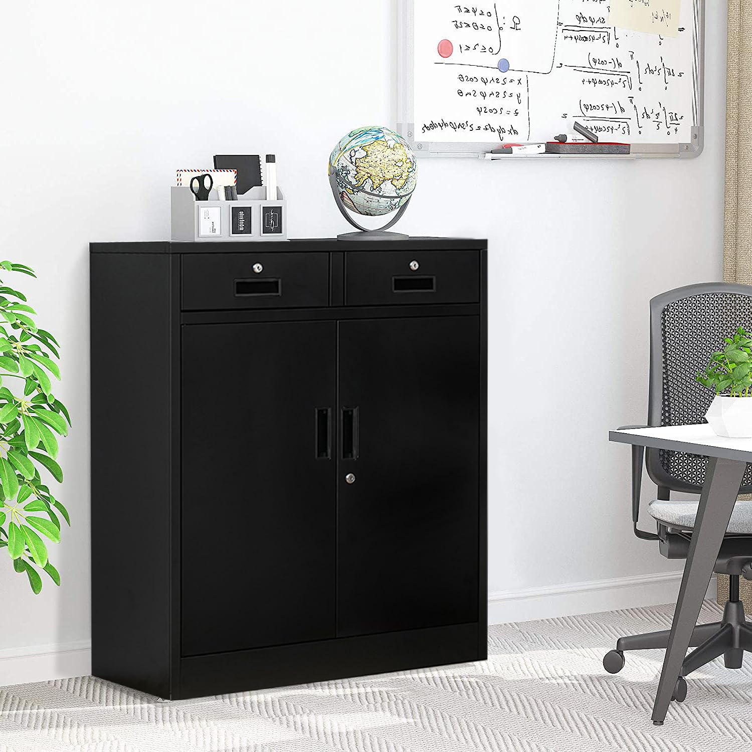 BESFUR Heavy Duty Metal Storage Cabinet with 4 Drawers - Secure Locking File Cabinet for Office, Home, or Garage Organization - Perfect for Documents, Tools, and Supplies Storage