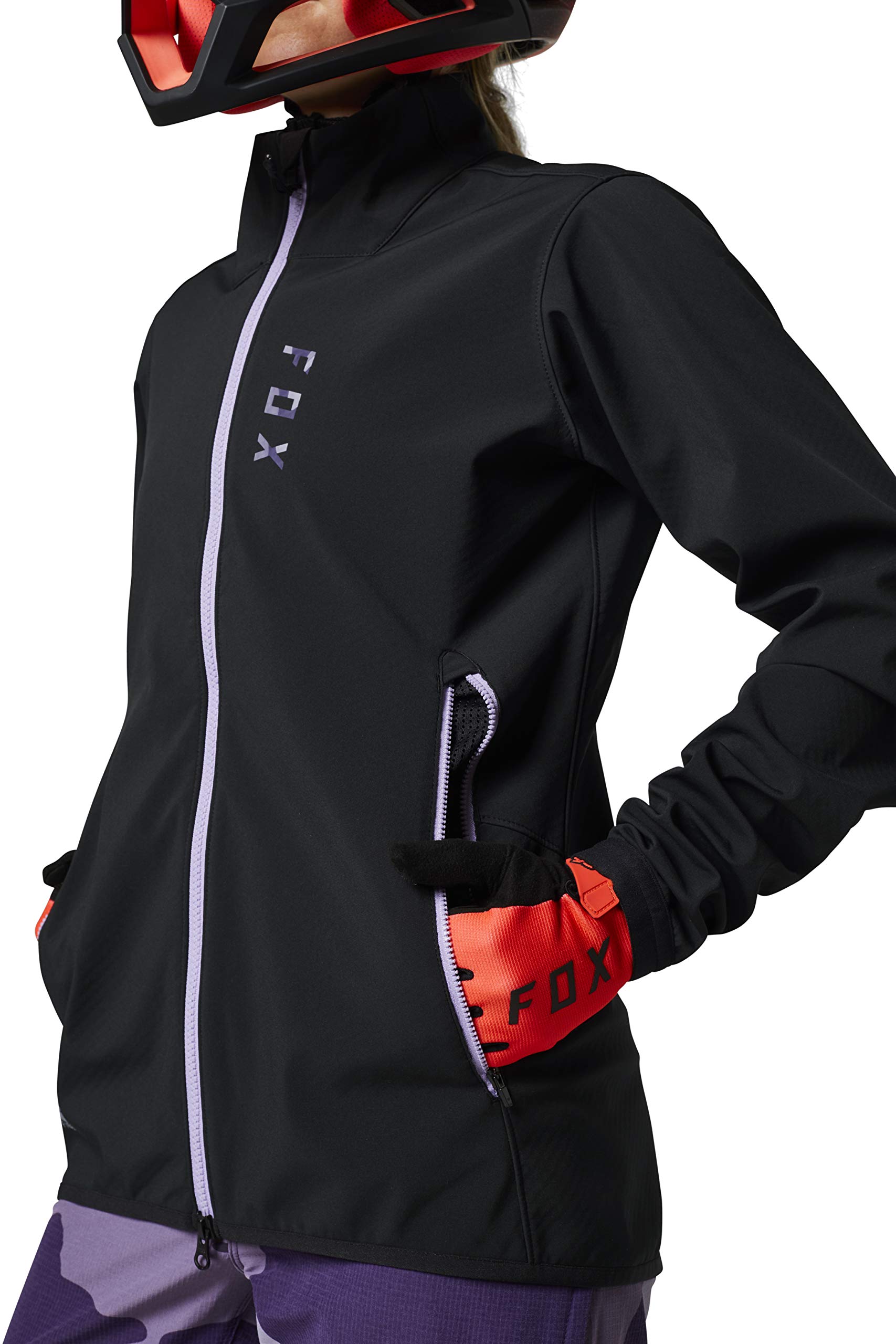 Fox Racing Women's Ranger Fire Jacket - Black/Purple - X-Large - Waterproof Motorcycle Jacket for Off-Road Riding & Outdoor Adventures
