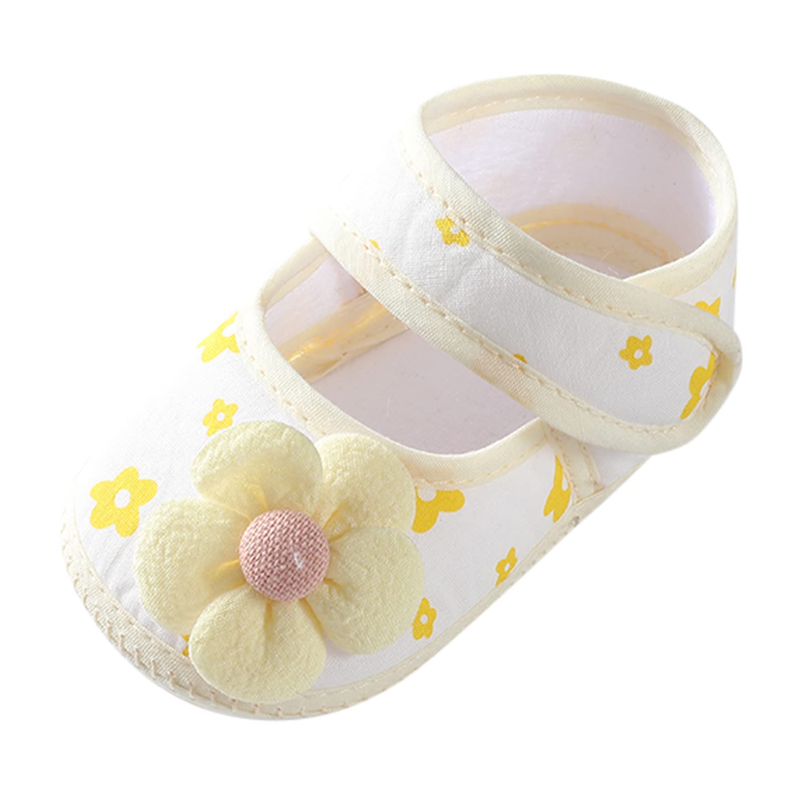 **OIEU Girls' Soft Walking Shoes for Toddlers - Colorful Floral Princess Sandals, Comfortable Flat Baby Walkers for Indoor & Outdoor Play**    *(Use: Perfect for first steps, park outings, and casual everyday wear!)*