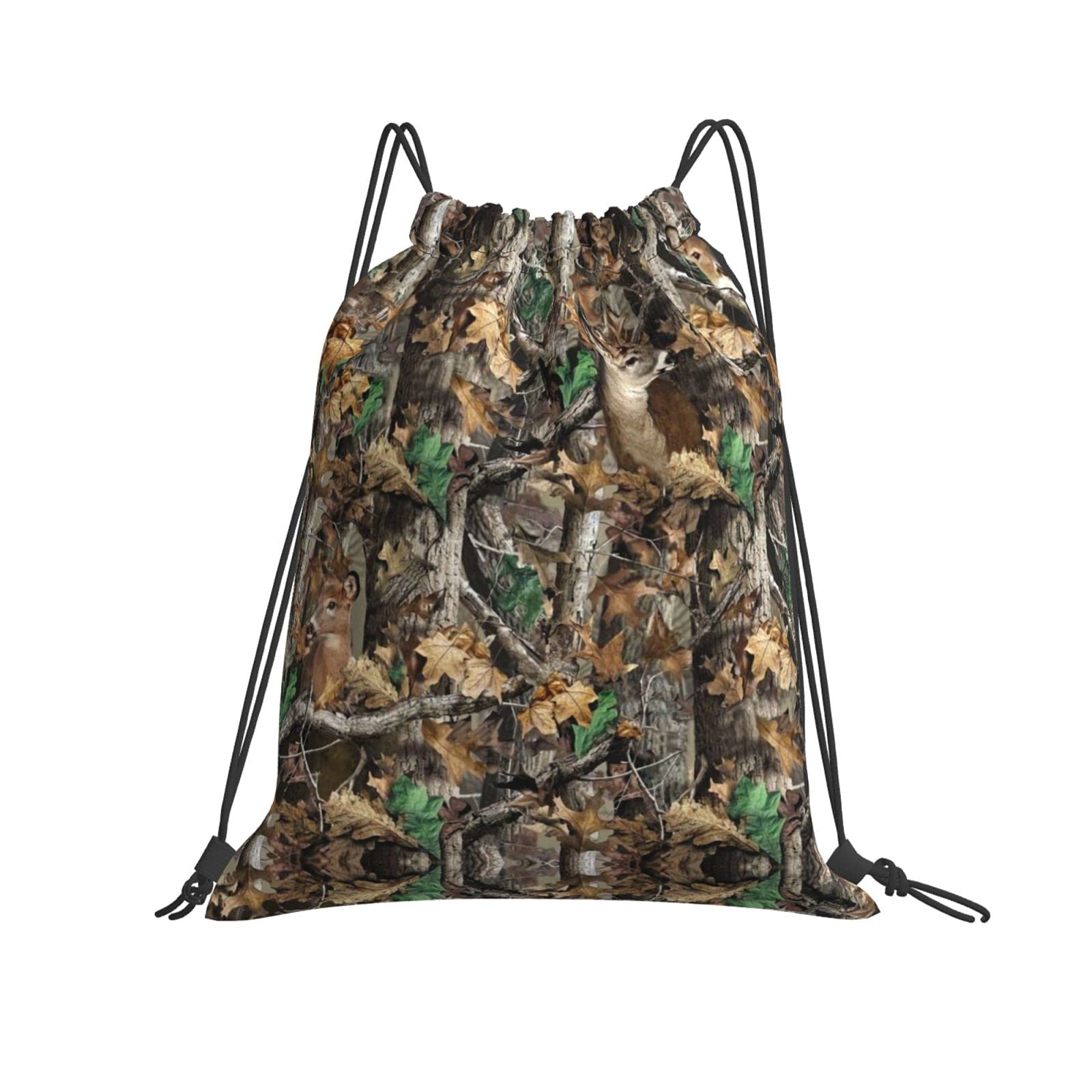 YIEASY Camouflage Drawstring Backpack - Large Capacity Water Resistant Canvas Hunting Rucksack for Deer Hunting, Sports, Gym & Yoga | Perfect for Men, Women, Teens & Kids (Boys & Girls) | Ideal for Outdoor Activities, School & Travel