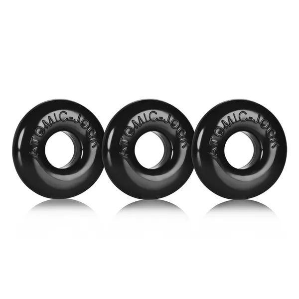 Oxballs Ringer Cock Ring 3-Pack - Black Silicone Stretching Rings for Enhanced Pleasure & Performance | Couples & Solo Play