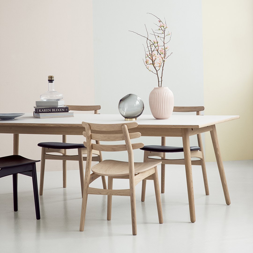 Modern C35B Dining Table - 6 Seater Wooden Kitchen Table for Small Spaces | Perfect for Breakfast, Family Meals & Dinner Parties