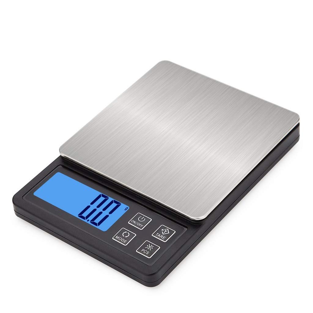 0.01g/3kg Digital Kitchen Scale - High Precision Electronic Food Scale with LCD Display for Cooking, Baking, Coffee & Jewelry | Portable Multifunctional Gram Scale for Home & Commercial Use (Black, 2kg/0.1g) - Perfect for Meal Prep, Weight Loss Tracking & Small Business Packaging