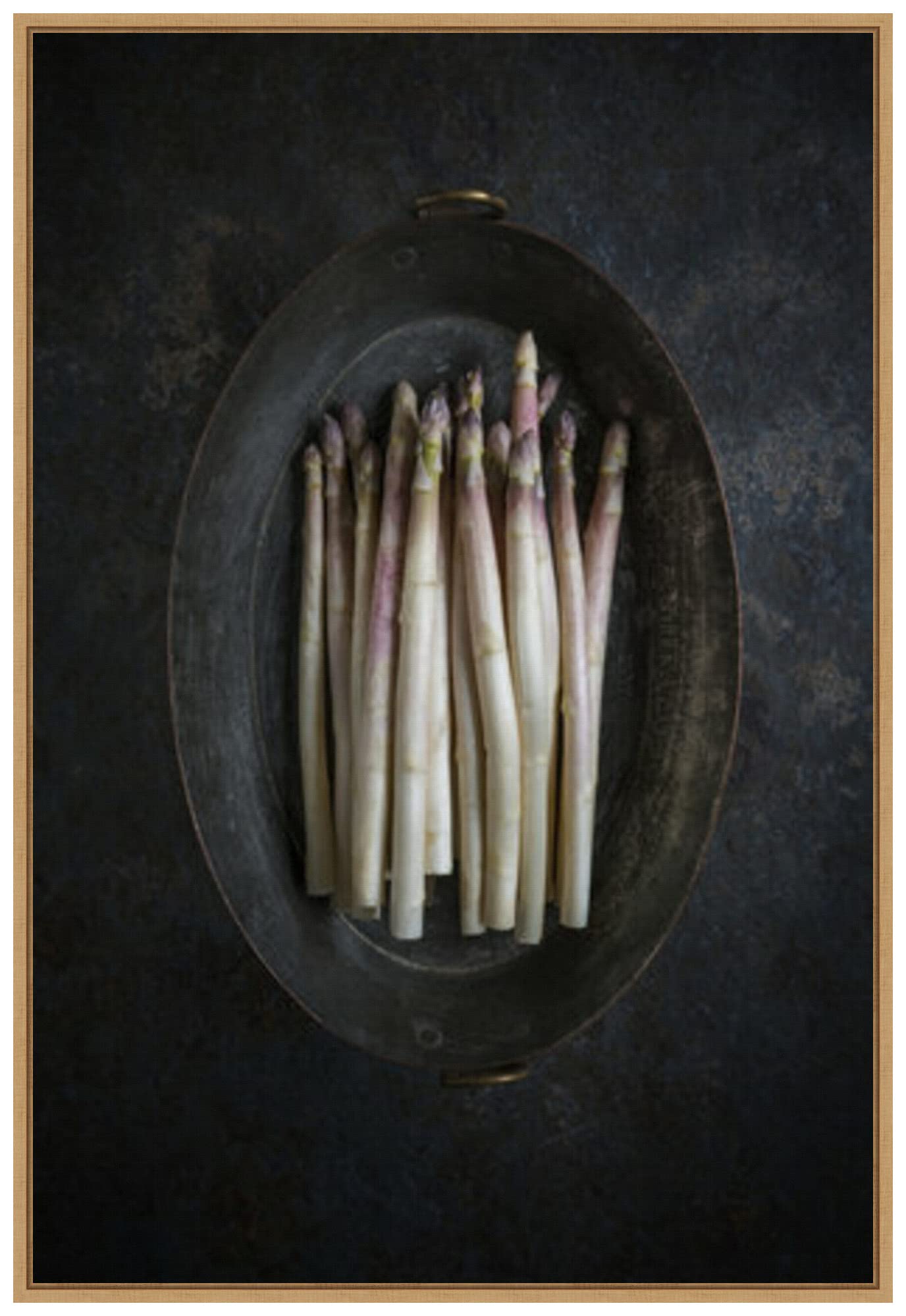 Amanti Art Framed Canvas Wall Art 33x23 - White Asparagus by Diana Popescu, Modern Kitchen Decor, Large Framed Poster Painting for Living Room, Bedroom, Bathroom & Dining Room - Perfect for Home, Office & Restaurant Wall Decoration