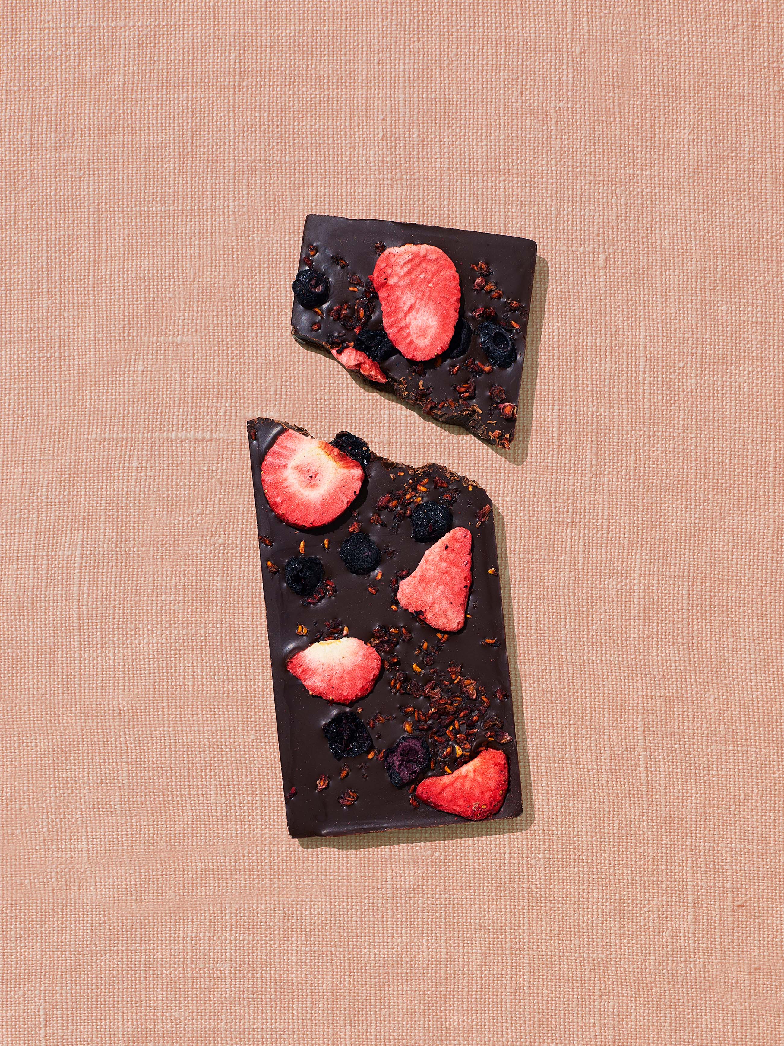Organic Mixed Berry Dark Chocolate Sweetened with Dates - Healthy Vegan Snack for Dessert, Gifts & Parties