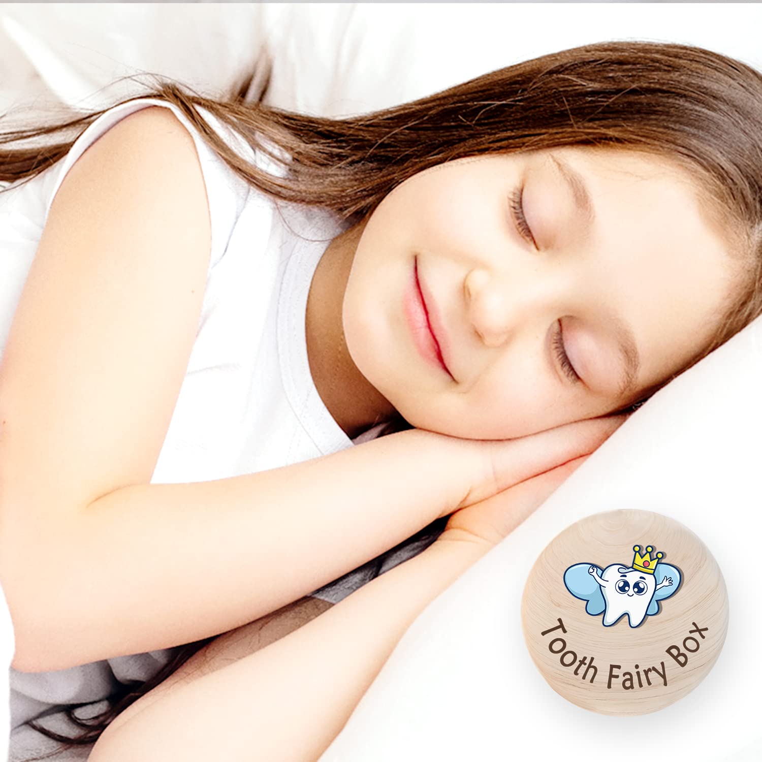 Tooth Fairy Box for Boys & Girls - Wooden Keepsake Storage Box with Wings & 3D Tooth - Perfect for Storing Lost Teeth Under Pillow - Cute Teeth Container for Kids Childhood Memories (Ideal for First Tooth Celebration, Bedtime Rituals & Creating Magical Moments)