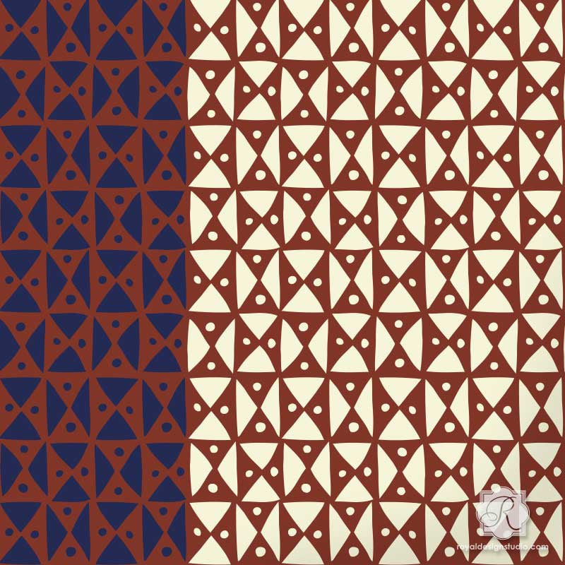 African Raphia Graphic Craft Stencil - Handmade Tribal Design Templates for DIY Art, Wall Decor & Fabric Painting | Perfect for Home Decor, Scrapbooking & Cultural Art Projects