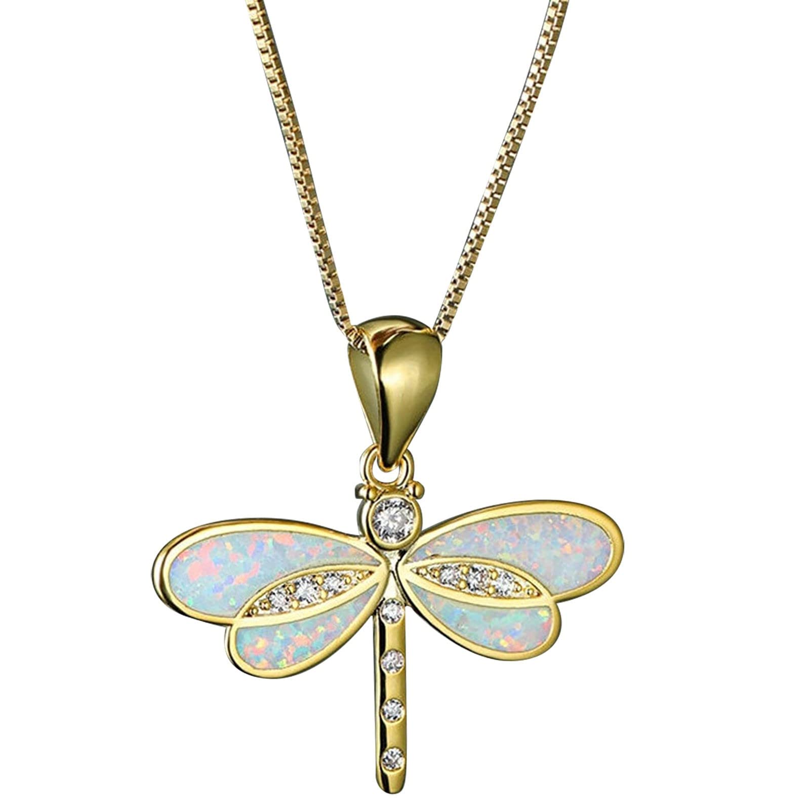 CSQDU Dragonfly Pendant Necklace for Women - Elegant Christmas & Valentine's Day Jewelry Gift - Fashionable Costume Necklace for Everyday Wear | Perfect for Holiday Parties, Romantic Dates & Special Occasions