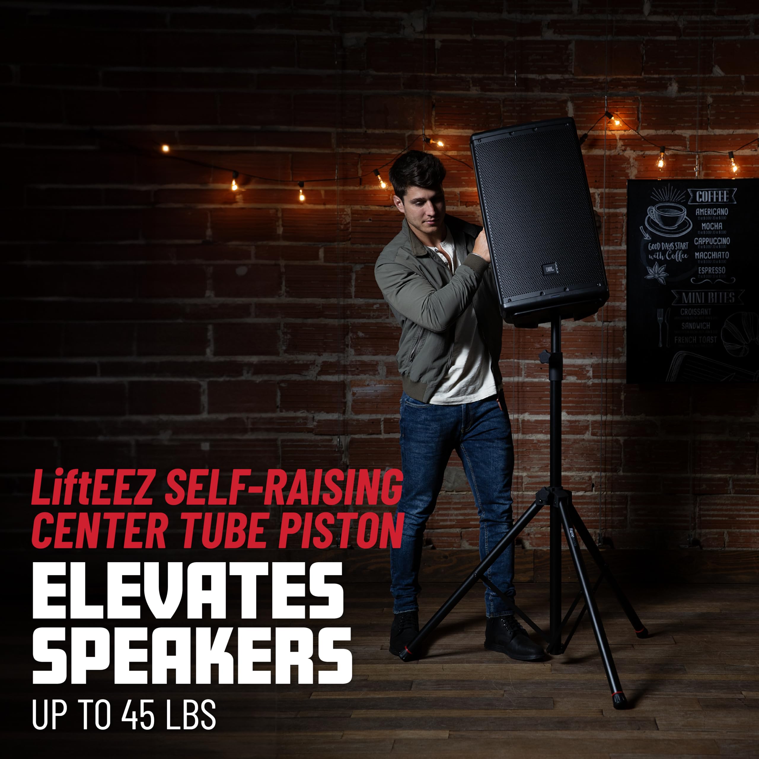 Gator Frameworks GFW-SPK-3000 Deluxe Aluminum Speaker Stand - Heavy Duty PA Speaker Stands for DJ, Studio & Live Sound - Perfect for Concerts, Events & Home Theater Systems