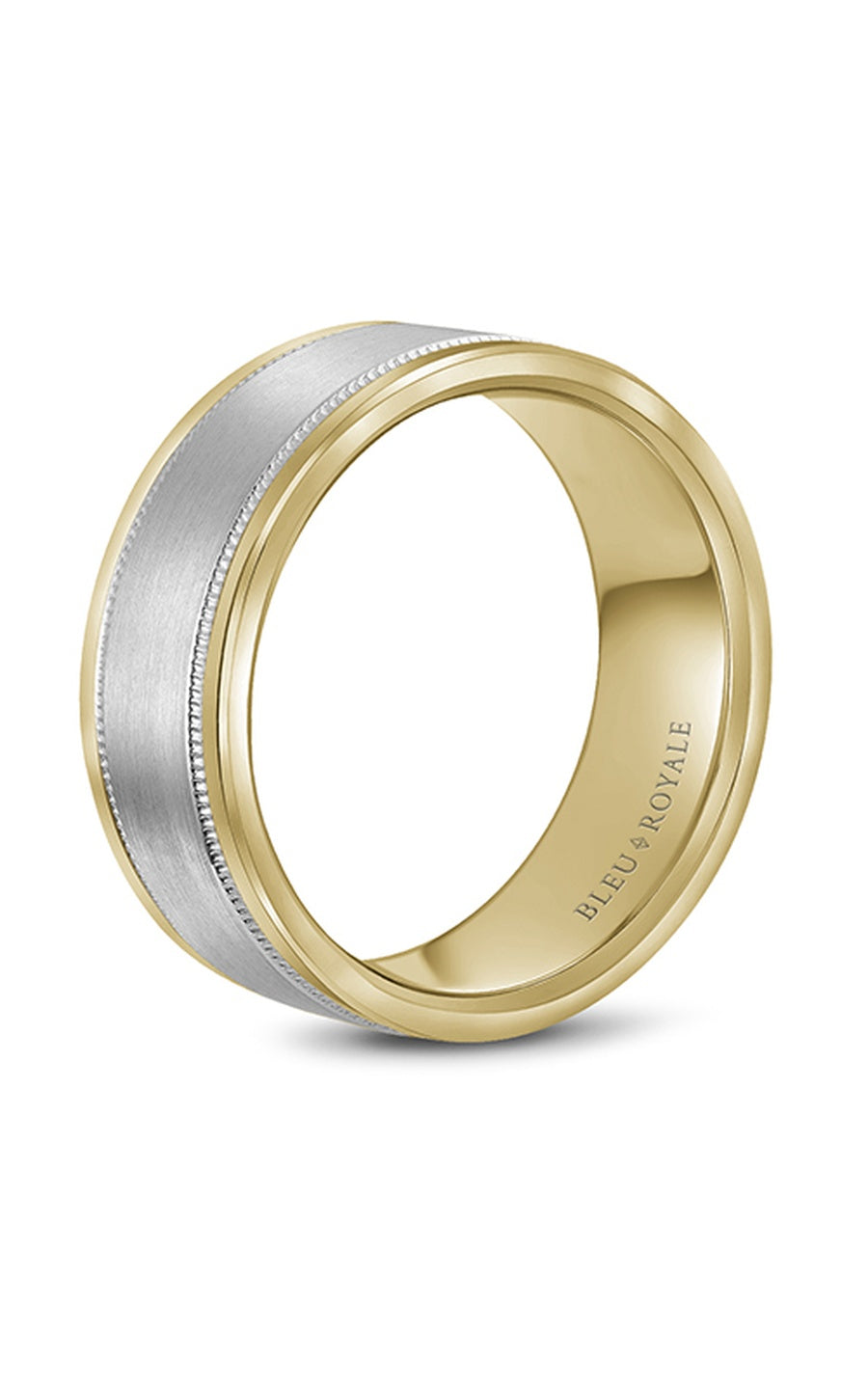 Bleu Royale Men's Wedding Band RYL 038WY85 - 14K White Gold Classic Ring for Groom, Husband & Engagement - Perfect for Weddings, Anniversaries & Special Occasions
