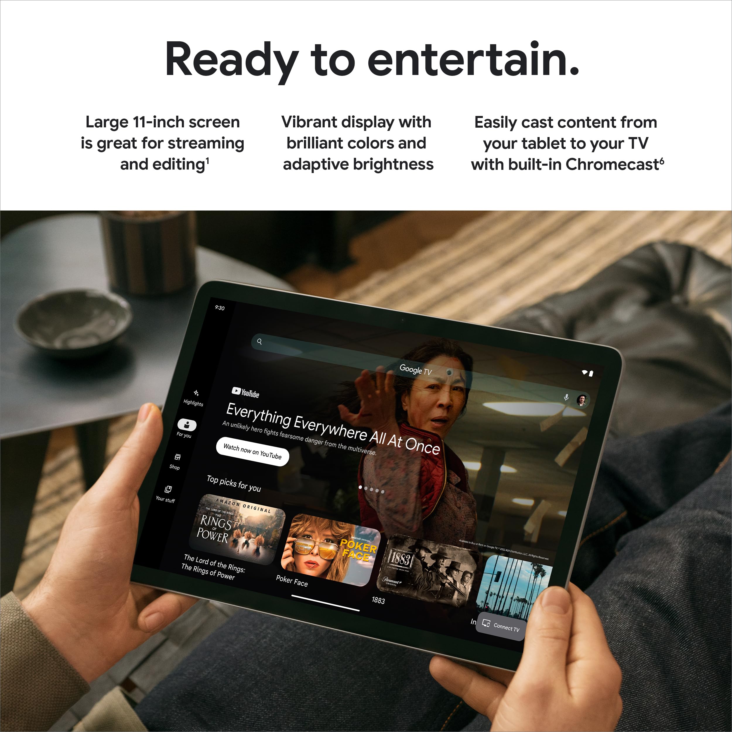 Google Pixel Tablet - 11-Inch Android Tablet with Long Battery Life, 8GB RAM & 128GB Storage (Porcelain) - Perfect for Work, Entertainment & Home Use