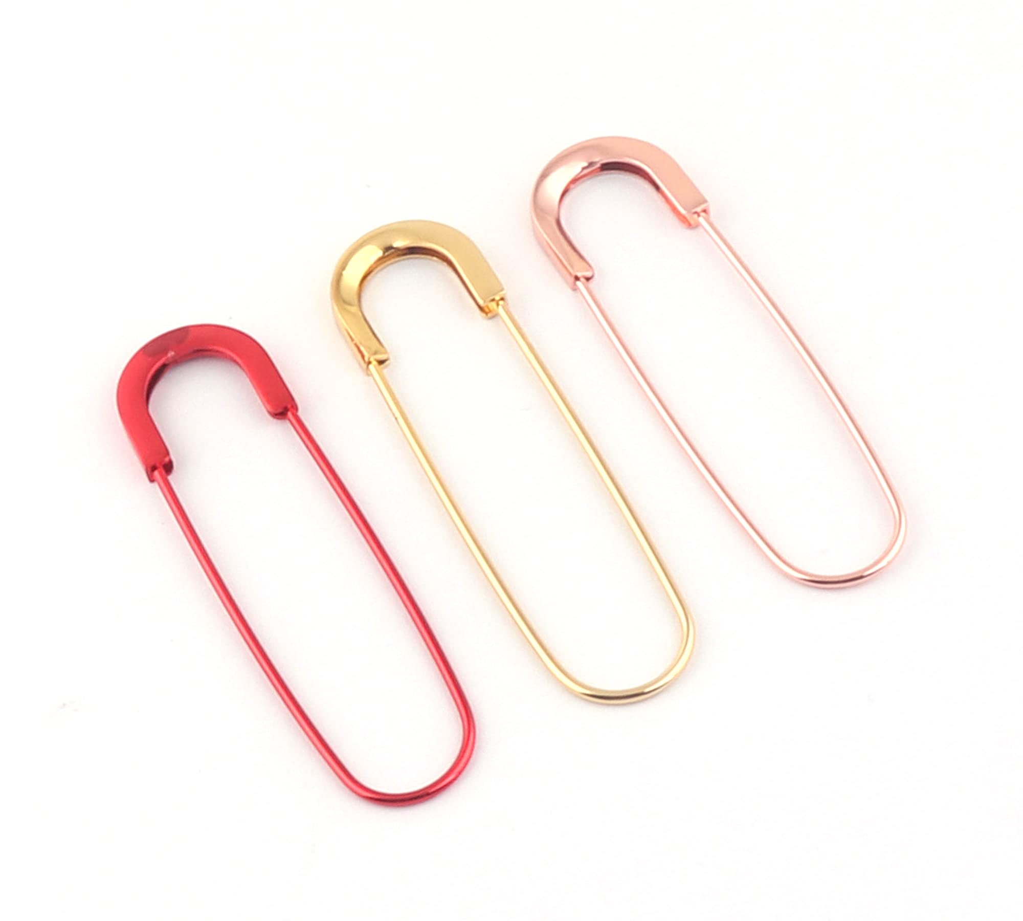 79mm Coiless Safety Pins - Rose Gold Kilt Pins for Sewing & DIY Crafts (4pcs)