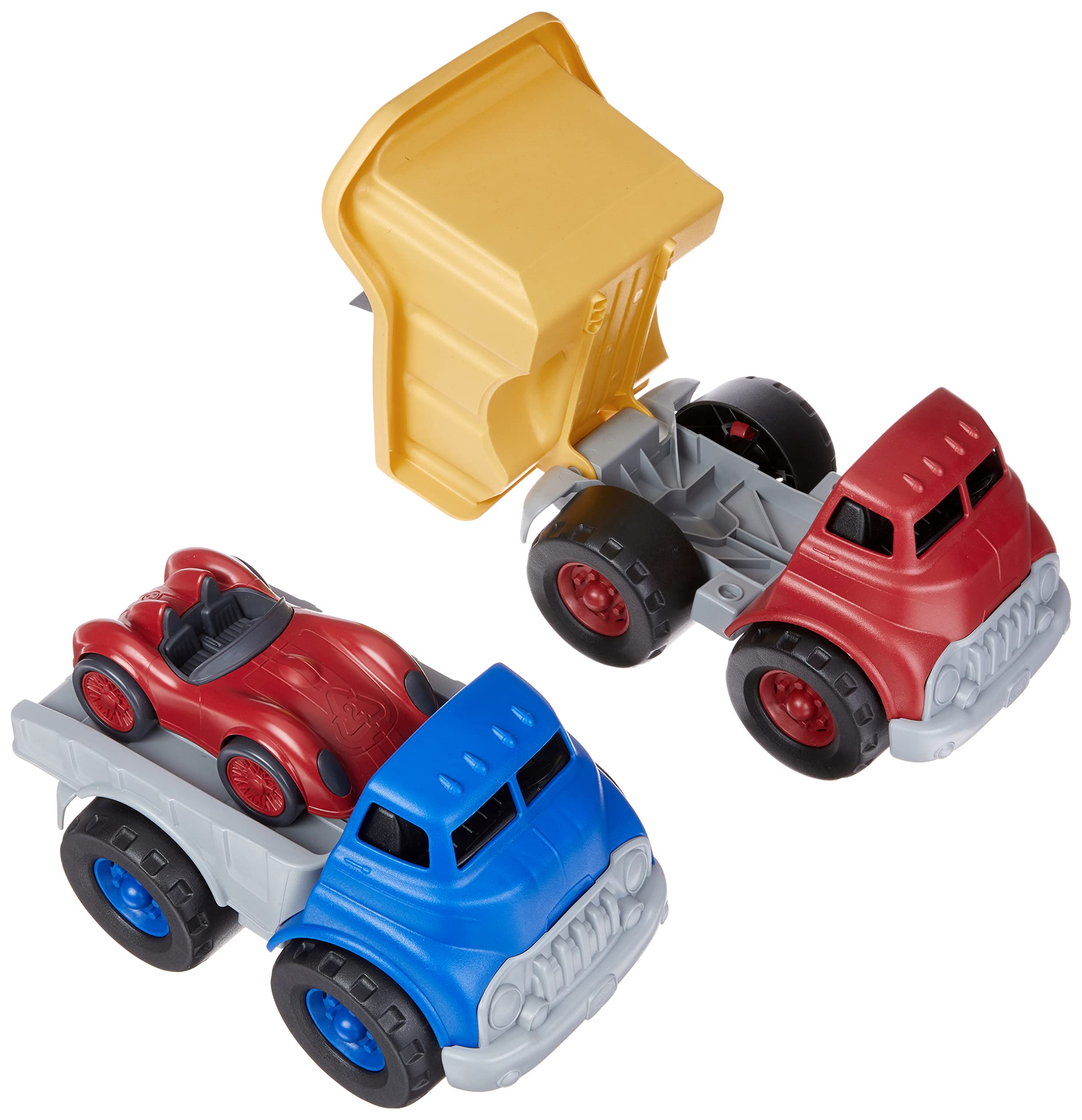 Green Toys Flatbed with Dump Truck - Eco-Friendly Kids Toy for Sandbox & Construction Play | STEM Learning & Outdoor Fun