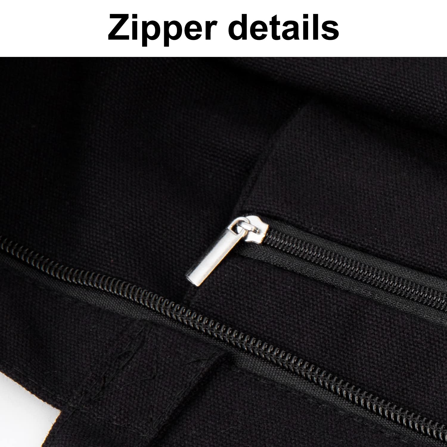2 Pack 21'' Canvas Tote Bags with Inner Pocket - Reusable Grocery Shopping Cotton Zipper Bag - 12oz DIY Cloth Gift for Women - Perfect for Shopping, Beach, Work & Travel
