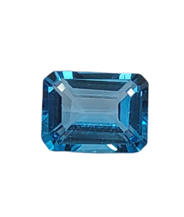 1.975ct Natural African Swiss Blue Topaz Loose Gemstone - 8x6mm Emerald Cut, VVS Clarity, Eye Clean - Perfect for Engagement Rings, Pendants & Fine Jewelry Making