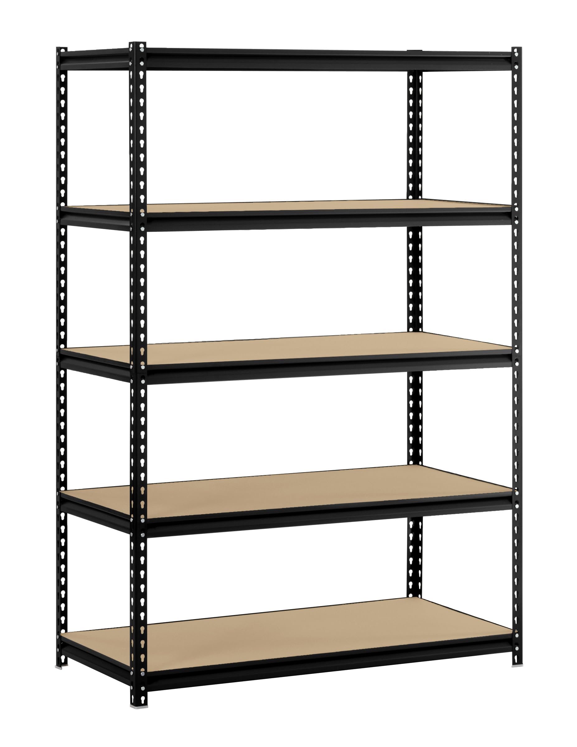 Muscle Rack UR245P-BLK Heavy Duty 5-Tier Steel Shelving Unit, 48x72x24 Inches - Perfect for Garage Storage, Warehouse Organization & Home Gym Equipment