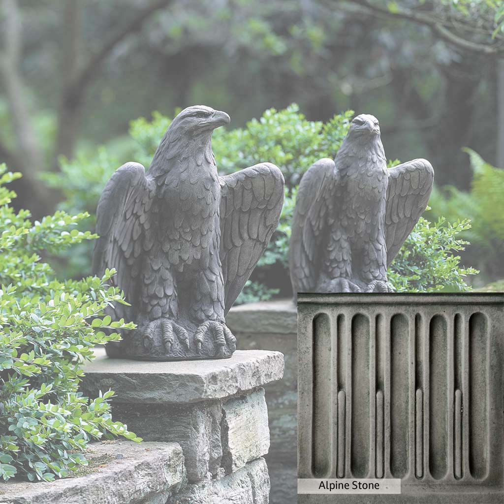 Campania International Eagle Statue - Left & Right Gazing - Elegant Home & Garden Decor for Outdoor & Indoor Use