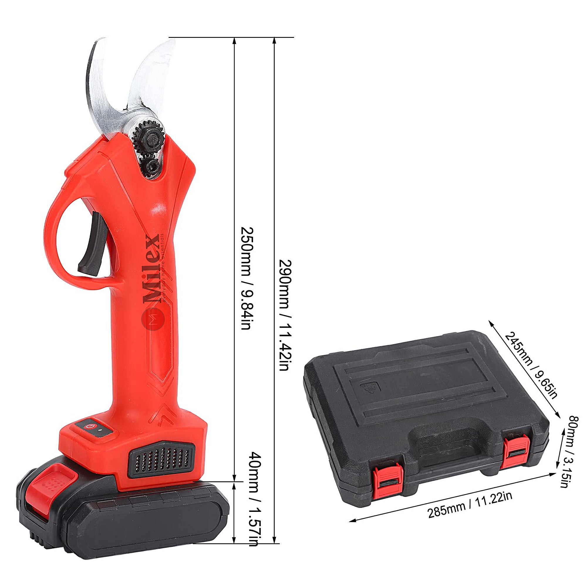 Milex Insta Shears Electric Pruning Shears - Cordless Garden Clippers for Trimming Hedges, Shrubs & Bushes | Perfect for Landscaping, Gardening & DIY Projects