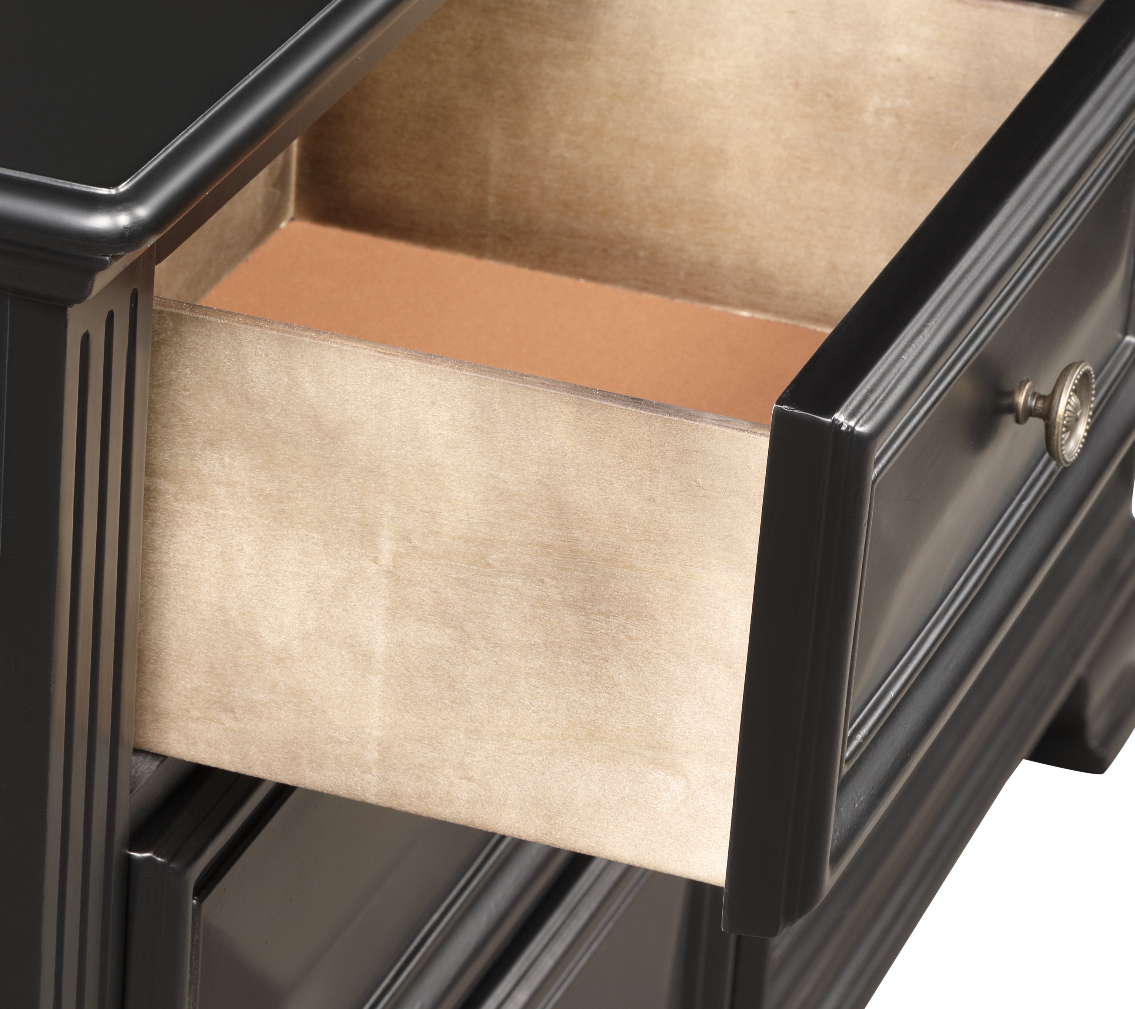Vintage Black 2-Drawer Nightstand - Solid Wood Bedside Table for Bedroom, Living Room & Guest Room - Classic Storage Cabinet with Smooth Gliding Drawers
