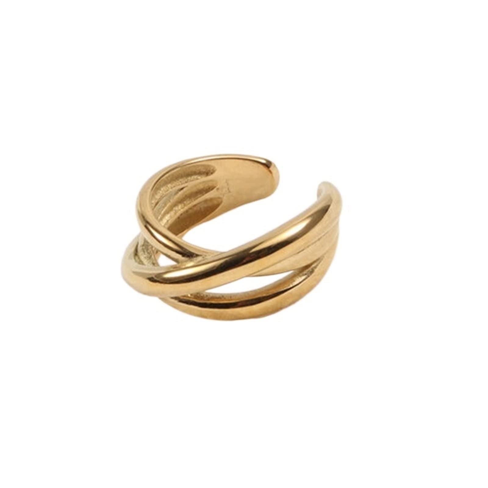 WYNDEL Multi Loop Ring - Cool & Simple Two-Tone Closure Design for Women (Size 7) | Perfect for Everyday Wear, Parties & Gifts