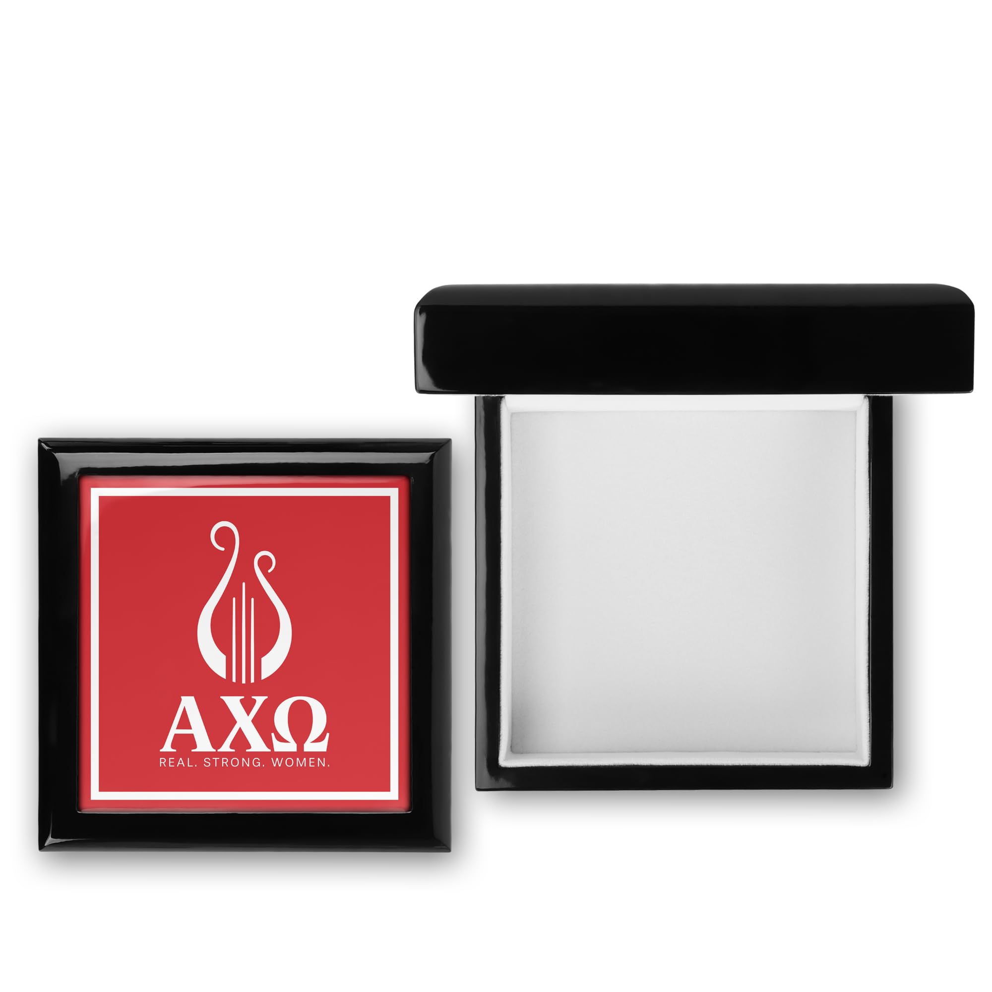 Alpha Chi Omega Wooden Keepsake Box with Lid - Decorative Memory Treasure Box for Photos, Letters, Jewelry - Perfect for Home Decor, Sorority Gifts & Special Occasions