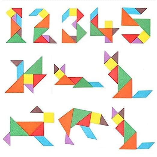 MFH Maze Game and Tangram Puzzle Set - Brain Teaser Toys for Kids & Adults - Perfect for Family Game Night, Classroom Learning, and Travel Entertainment