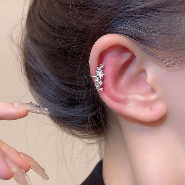 No-Piercing Celestial Star Ear Cuffs & Ear Climbers for Women | SE2098 | Elegant Non-Pierced Ear Jewelry for Parties, Weddings & Special Occasions