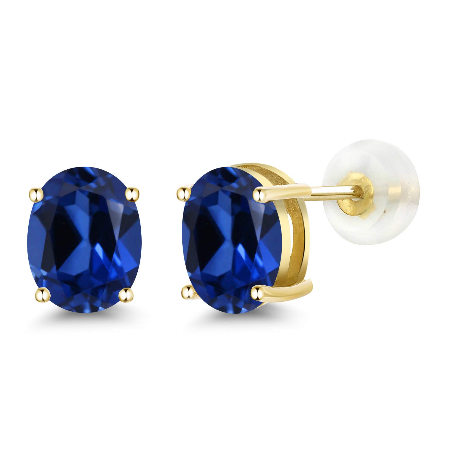 14K Gold 8X6MM Oval Birthstone Stud Earrings for Women & Men | Genuine Gemstone Jewelry Gift for Anniversary, Birthday & Everyday Wear | Gem Stone King
