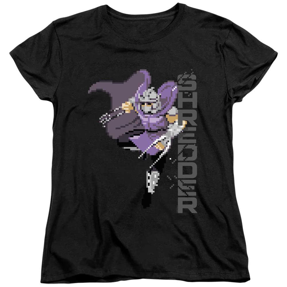 LOGOVISION TMNT Teenage Mutant Ninja Turtles Retro Arcade Shredder Women's Graphic T-Shirt | Vintage Gaming Tee for Fans | Perfect for Cosplay, Comic Con & Casual Wear