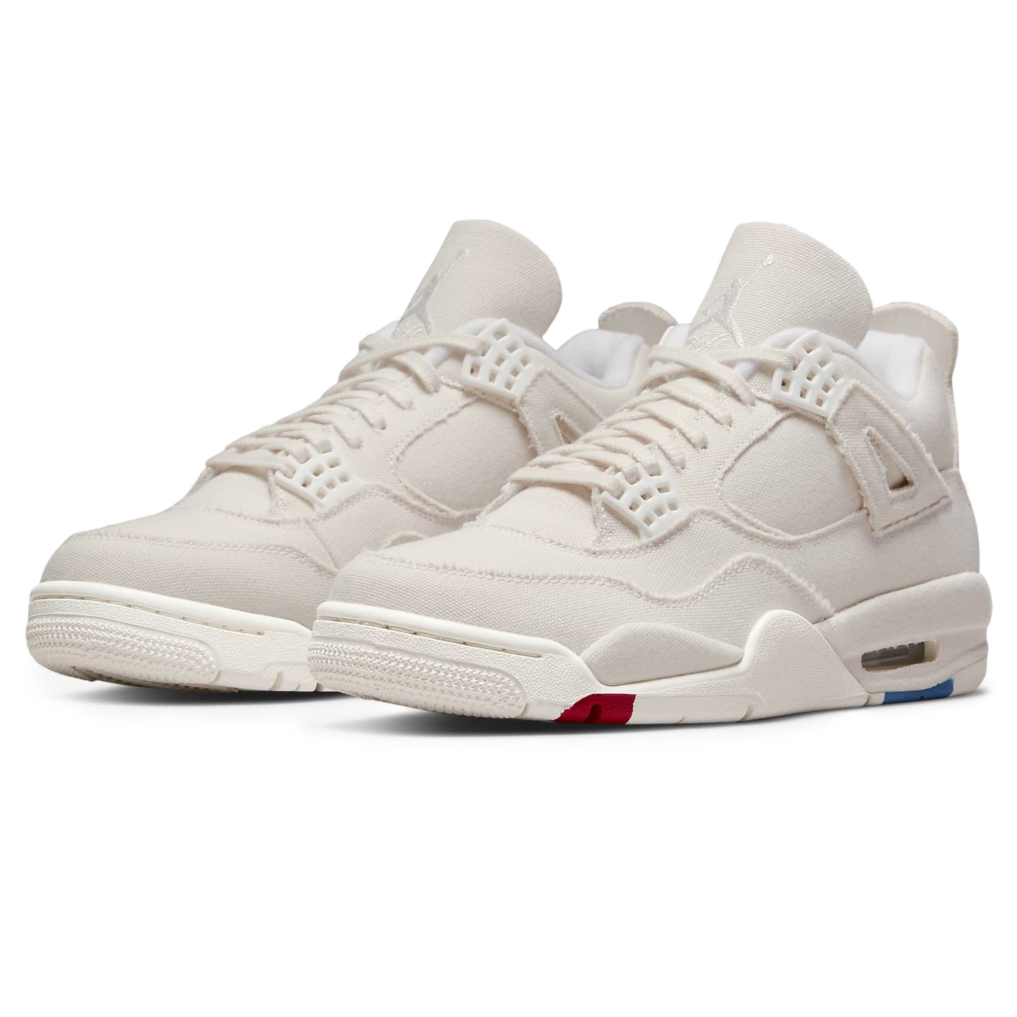 Air Jordan 4 Retro Blank Canvas Women's Basketball Shoes - Stylish White Sneakers for Running, Gym & Casual Wear