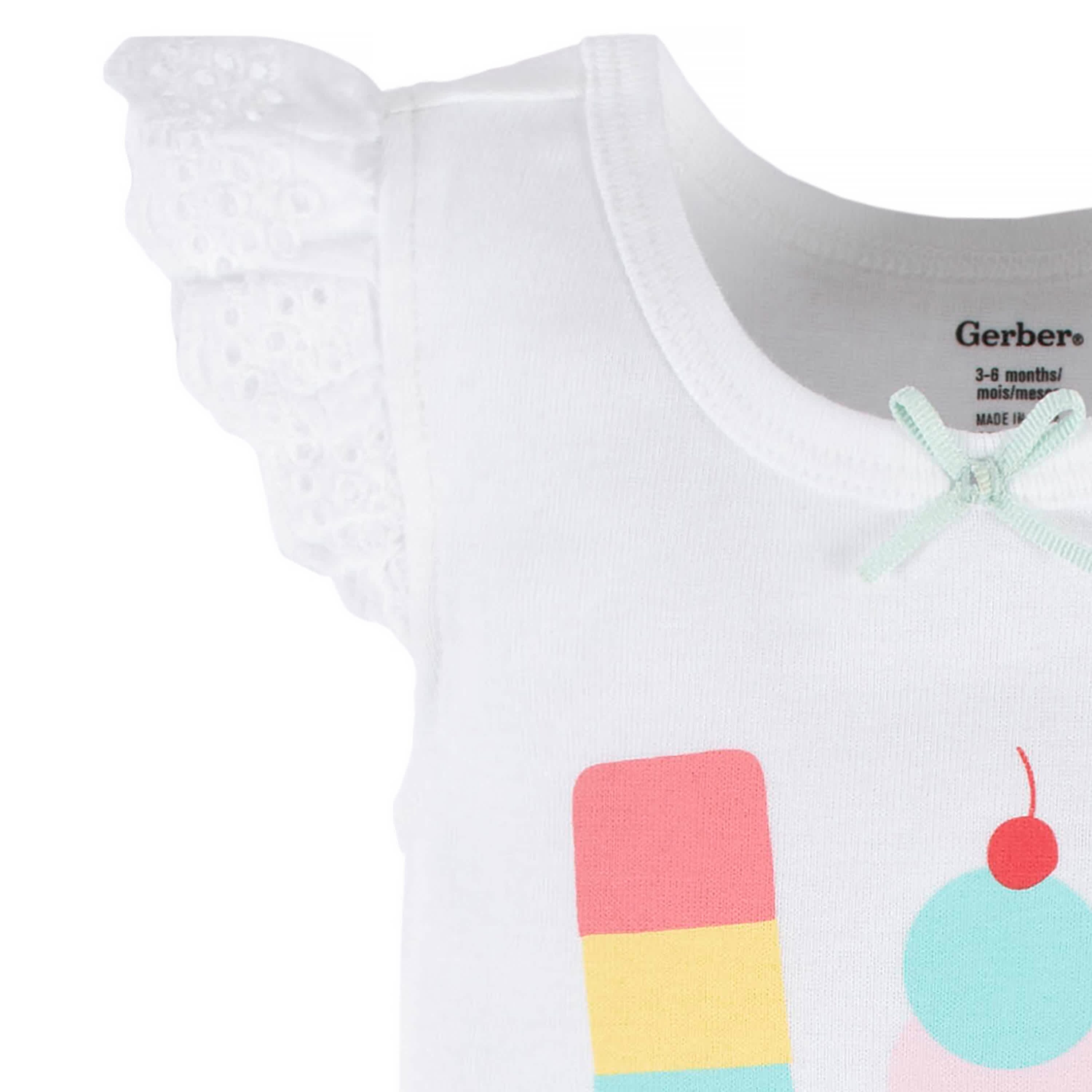 4 Pack Baby Girls Dots of Rainbows Tank Onesies® Bodysuits - Soft Cotton Summer Outfits for Newborns & Infants - Perfect for Playtime, Photos & Everyday Wear