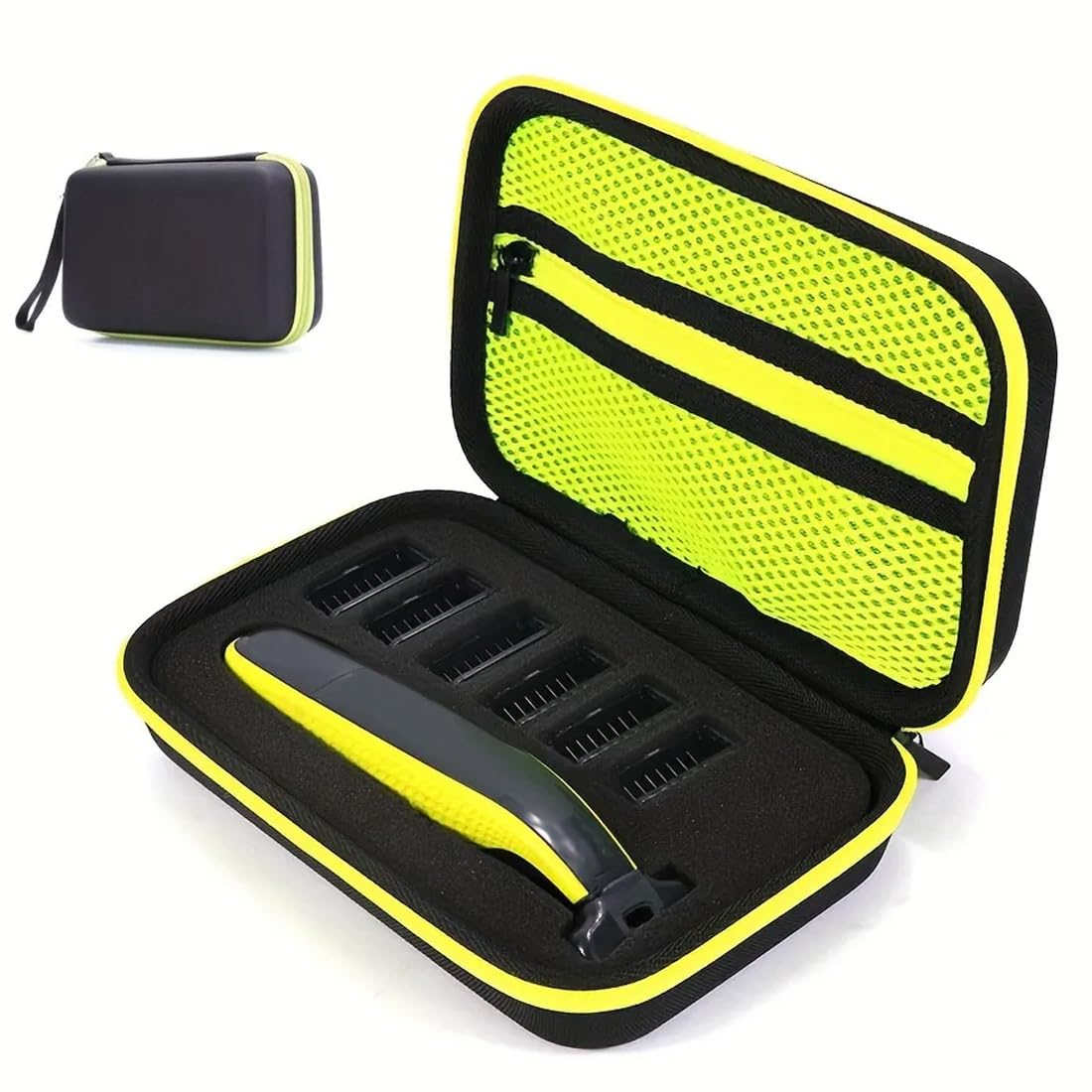 NHPY 1PC Travel Case for Philips One Blade QP2520/QP2530/QP2620/90/70 - Hard Protective Storage Pouch for Beard Trimmer & Replacement Blades (Green) - Perfect for Travel, Gym, and Daily Shaving Kit Organization