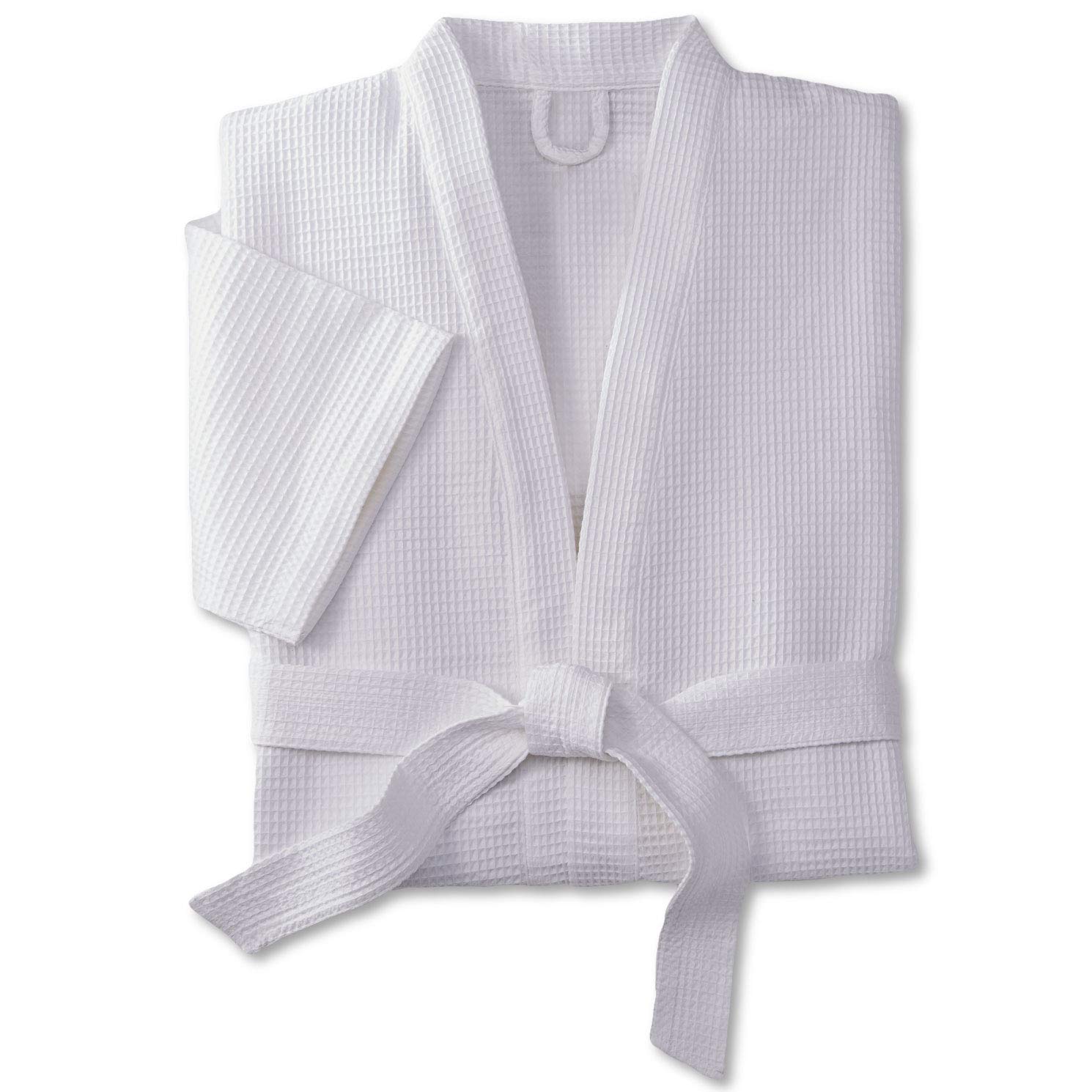 Luxury Marriott Waffle Kimono Robe - Premium Cotton Blend Hotel Bathrobe - One Size Fits Most - Soft White Spa Robe for Women & Men - Perfect for Hotels, Spas, and Home Relaxation