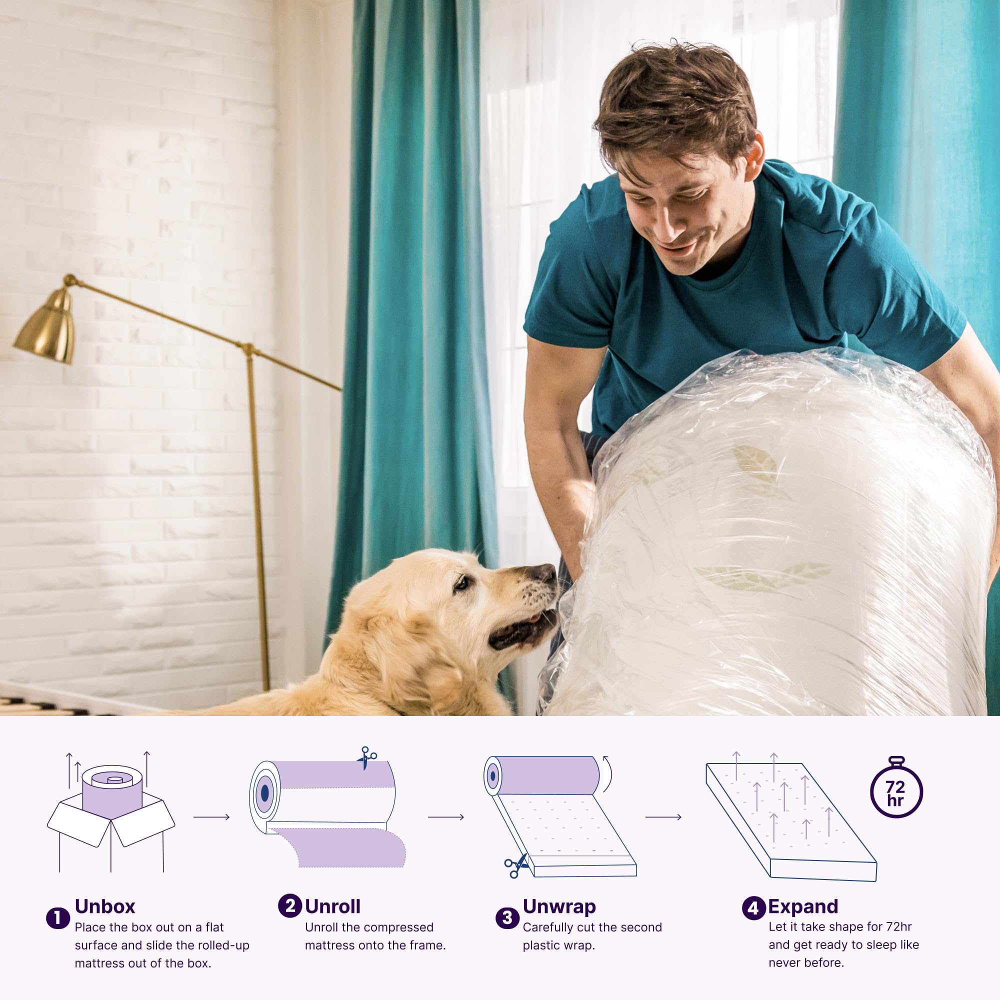 NapQueen Twin XL 6-Inch Green Tea Infused Memory Foam Mattress - CertiPUR-US Certified, Bed in a Box for Dorm Rooms & Guest Beds | Cooling Pressure Relief for Side Sleepers