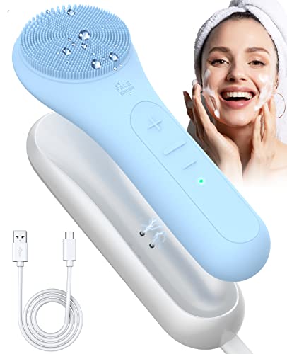Romanda Sonic Facial Cleansing Brush - Waterproof Electric Face Scrubber for Deep Cleansing & Exfoliation - Perfect for Daily Skincare Routine & Travel
