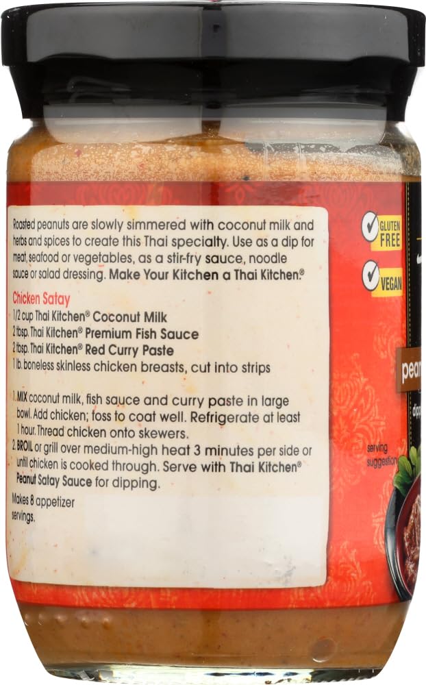Thai Kitchen Peanut Satay Sauce - Gluten Free, Vegan, 8-Ounce (Pack of 6) - Perfect for Stir Fry, Noodles & Asian Dishes