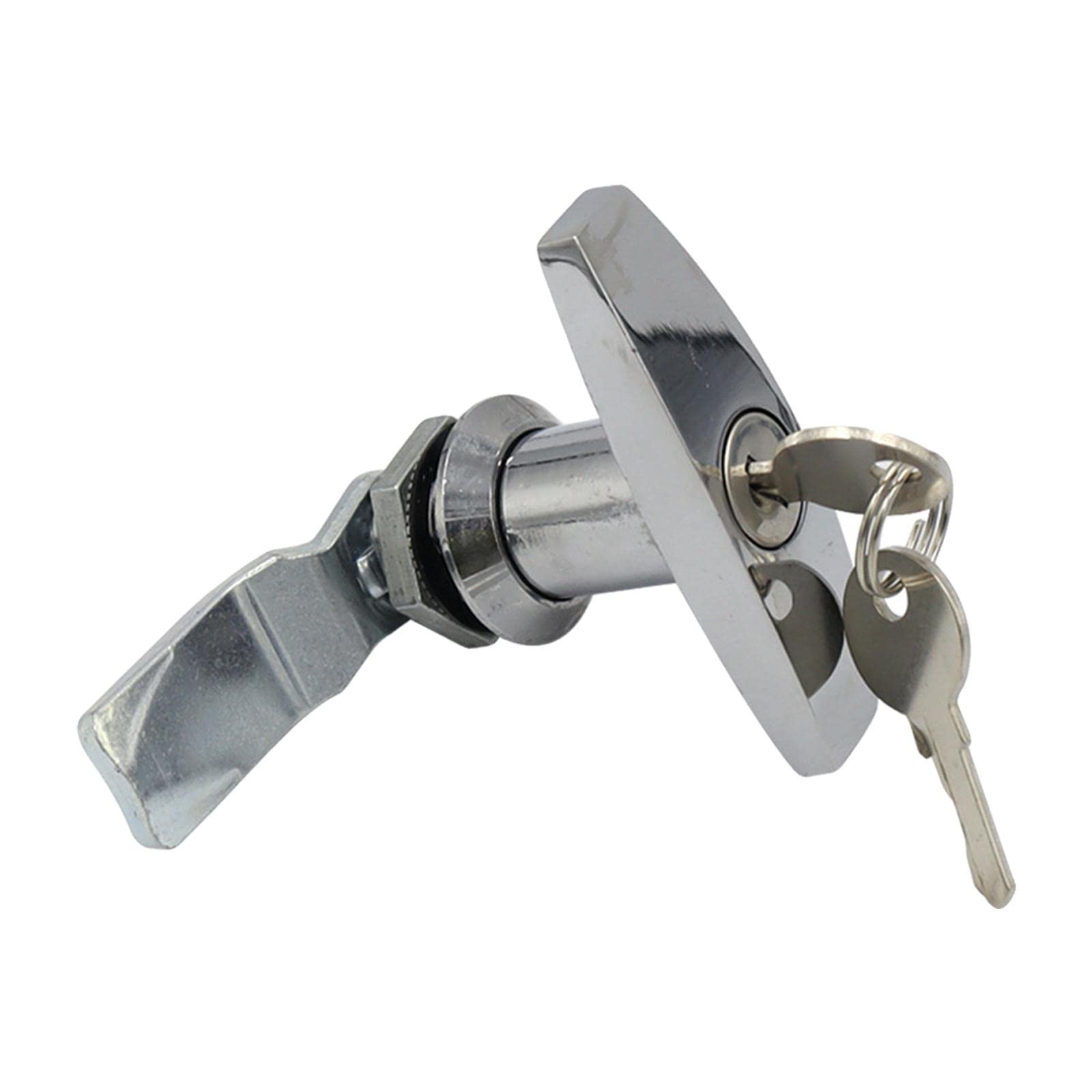Bothyi T-Handle Lock with 2 Keys - Heavy Duty Keyed Lock for Garage Doors, Distribution Cabinets, Trailers & RVs - Silver Industrial Cabinet Hardware (1 Pack) - Perfect for Securing Storage Units, Toolboxes and Outdoor Equipment