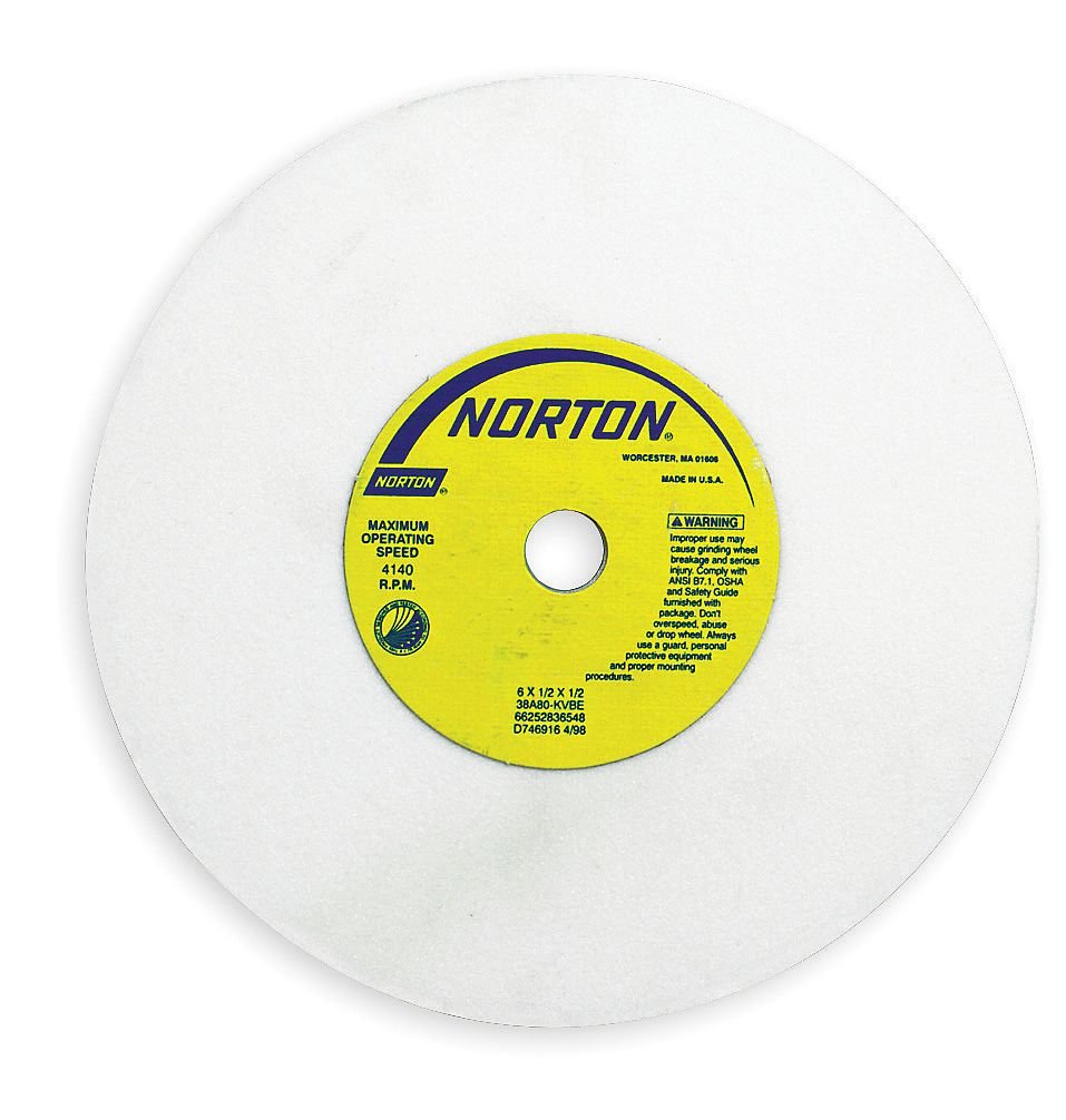 Norton 66243529146 3X1X1/2 Type 01 Straight Wheel 38A80-MVBE - Premium Grinding Wheel for Metalworking, Woodworking & Industrial Applications