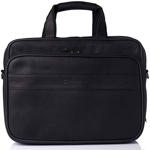 Premium Alpine Swiss Genuine Colombian Leather Messenger Bag - 15.6