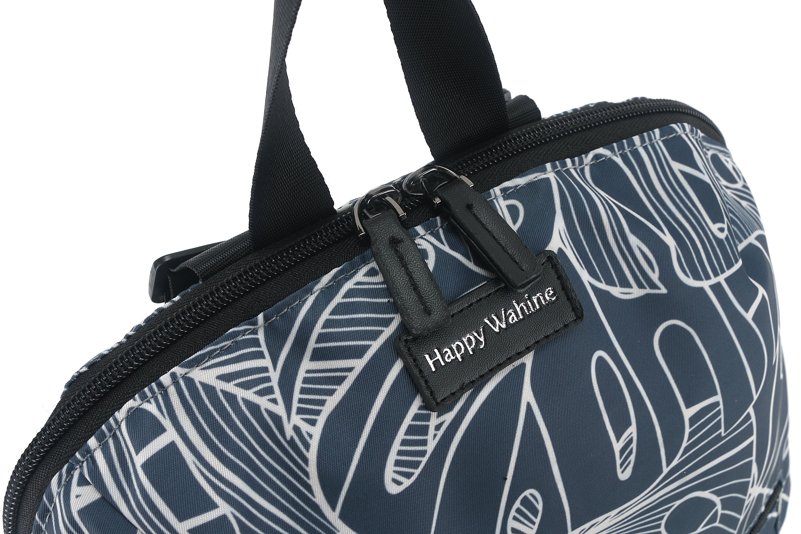 Kelly Monstera Lines Blue Backpack - Stylish & Durable School, Travel & Work Bag for Women & Men