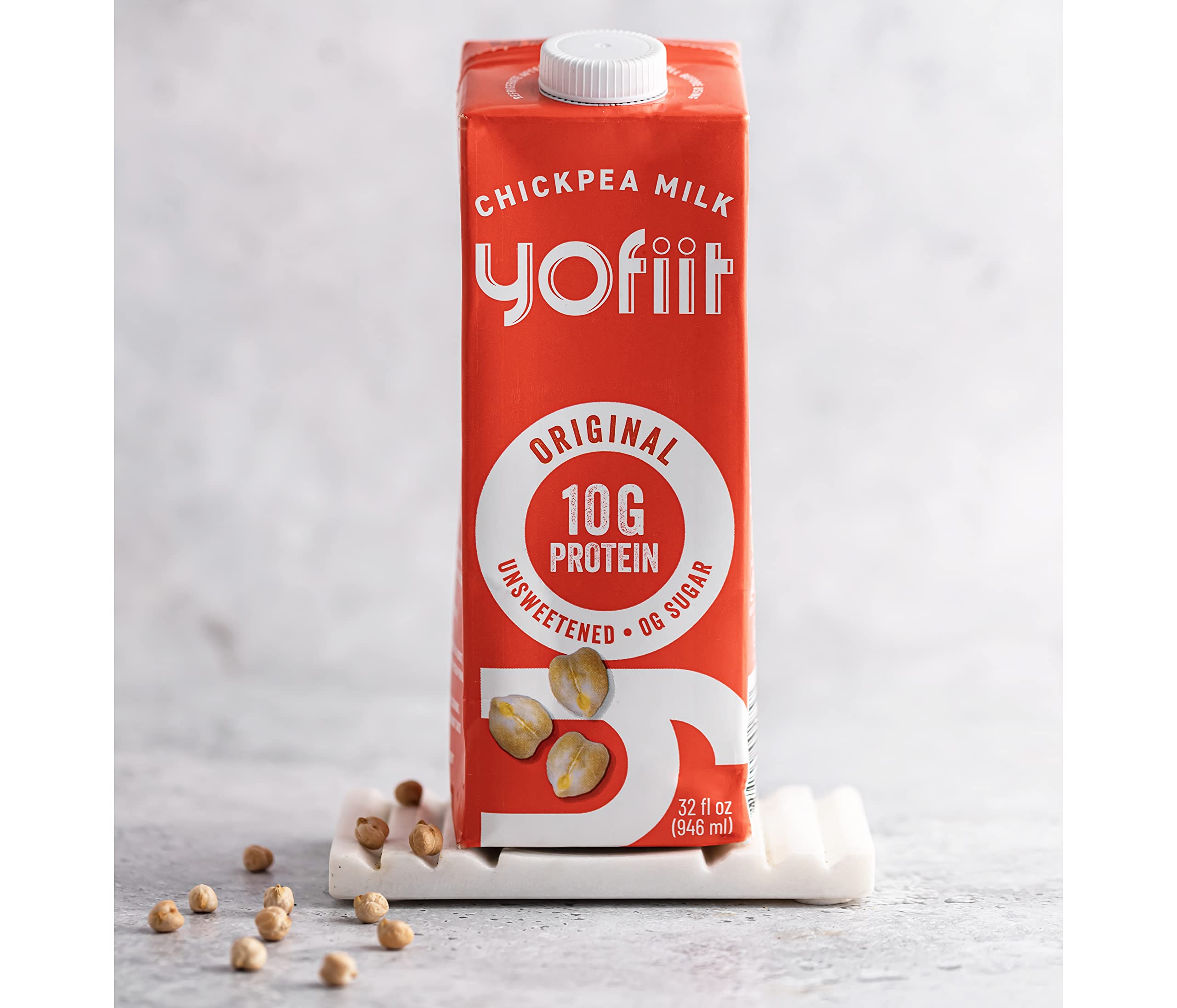Yofiit Original Unsweetened Plant Based Milk with Pea Protein & Flax - High Protein Vegan Milk Alternative (10g Protein) | Dairy-Free Coffee Creamer, Shelf-Stable & Lactose-Free | Perfect for Smoothies, Cereal & Baking - 6 Pack