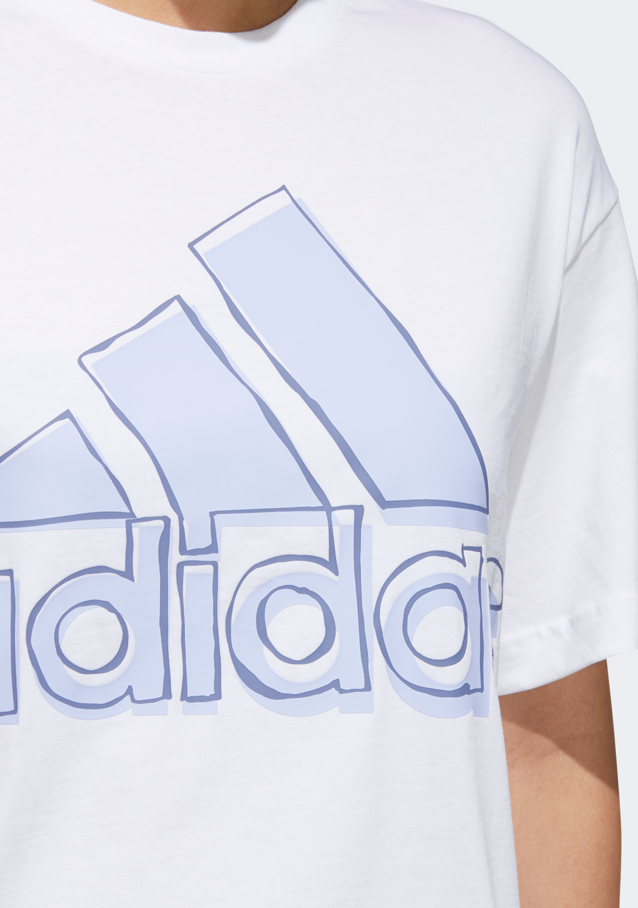 Adidas Women's Big Logo T-Shirt - Comfortable Cotton Casual Tee for Workout, Gym & Everyday Wear