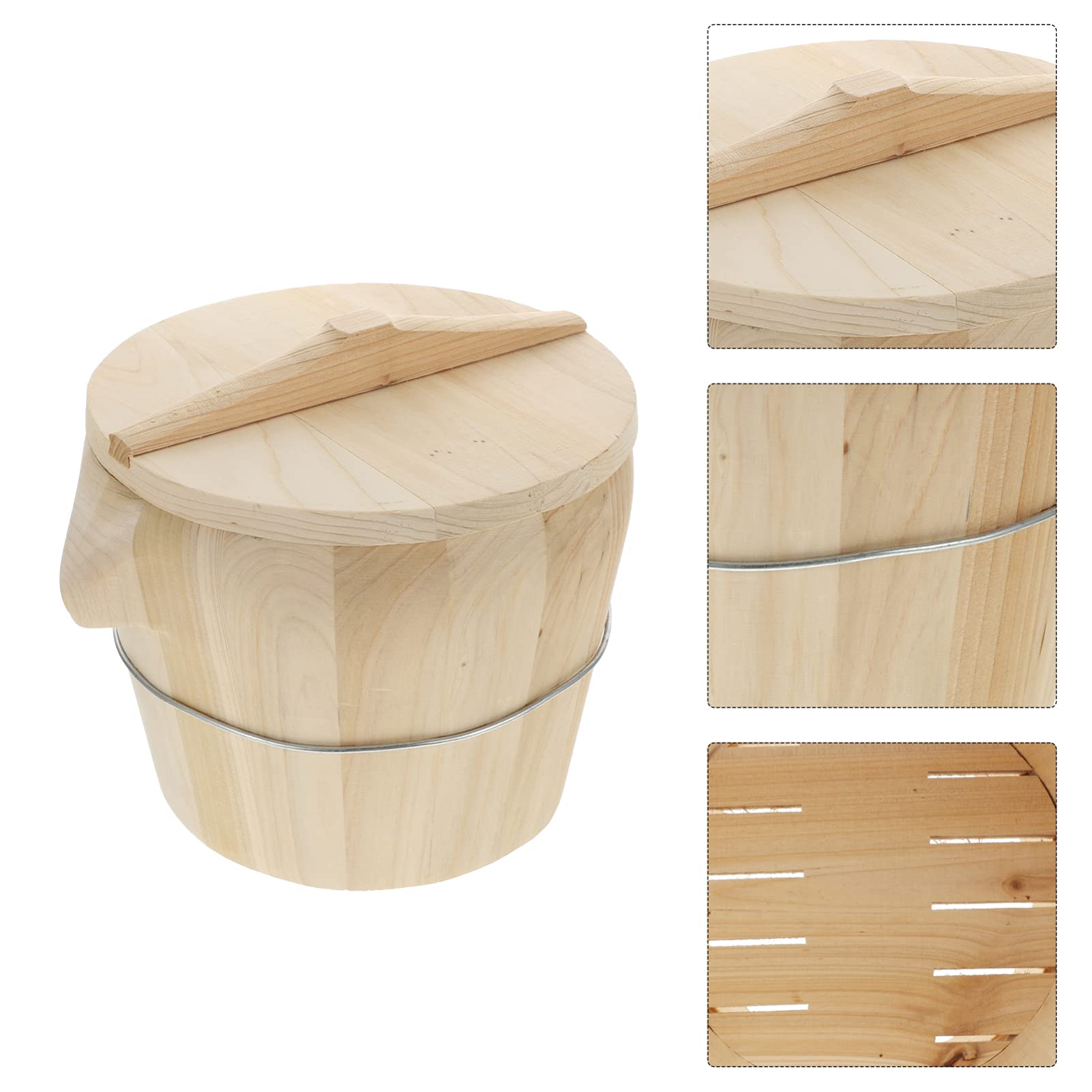 DOITOOL 1-Piece Wooden Steam Basket for Vegetables, Bread & Dumplings - Perfect for Healthy Cooking, Meal Prep & Asian Cuisine