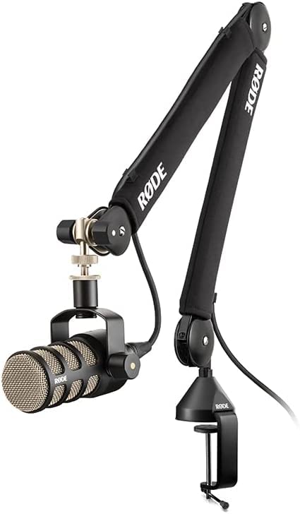 Rode PSA1+ Pro Studio Boom Arm with ZAYKiR Microphone Stand Extension - Professional Podcasting & Streaming Mic Mount for Home Studio, Voice Recording, YouTube, Gaming Setup