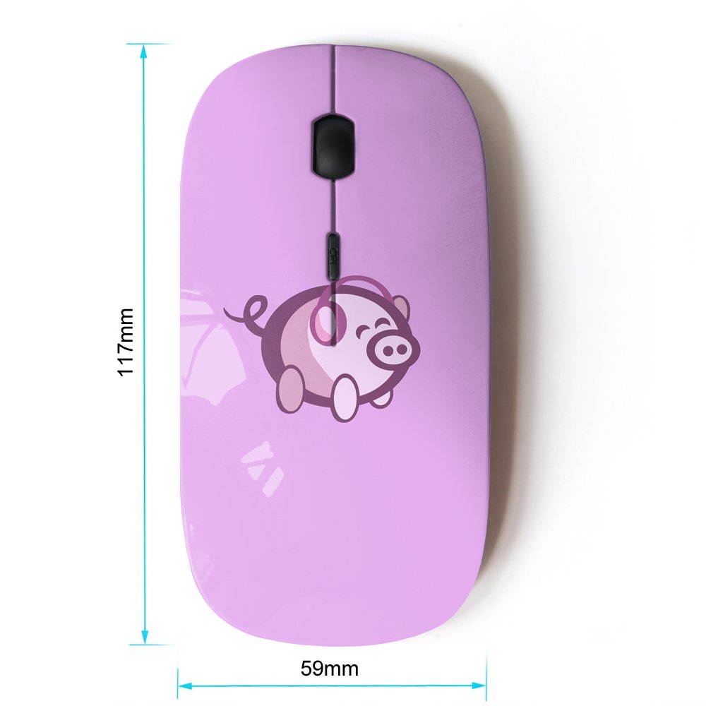 2.4G Wireless Optical Mouse - Cute Pink Music Pig Design for PC, Laptop, Office & Gaming Use