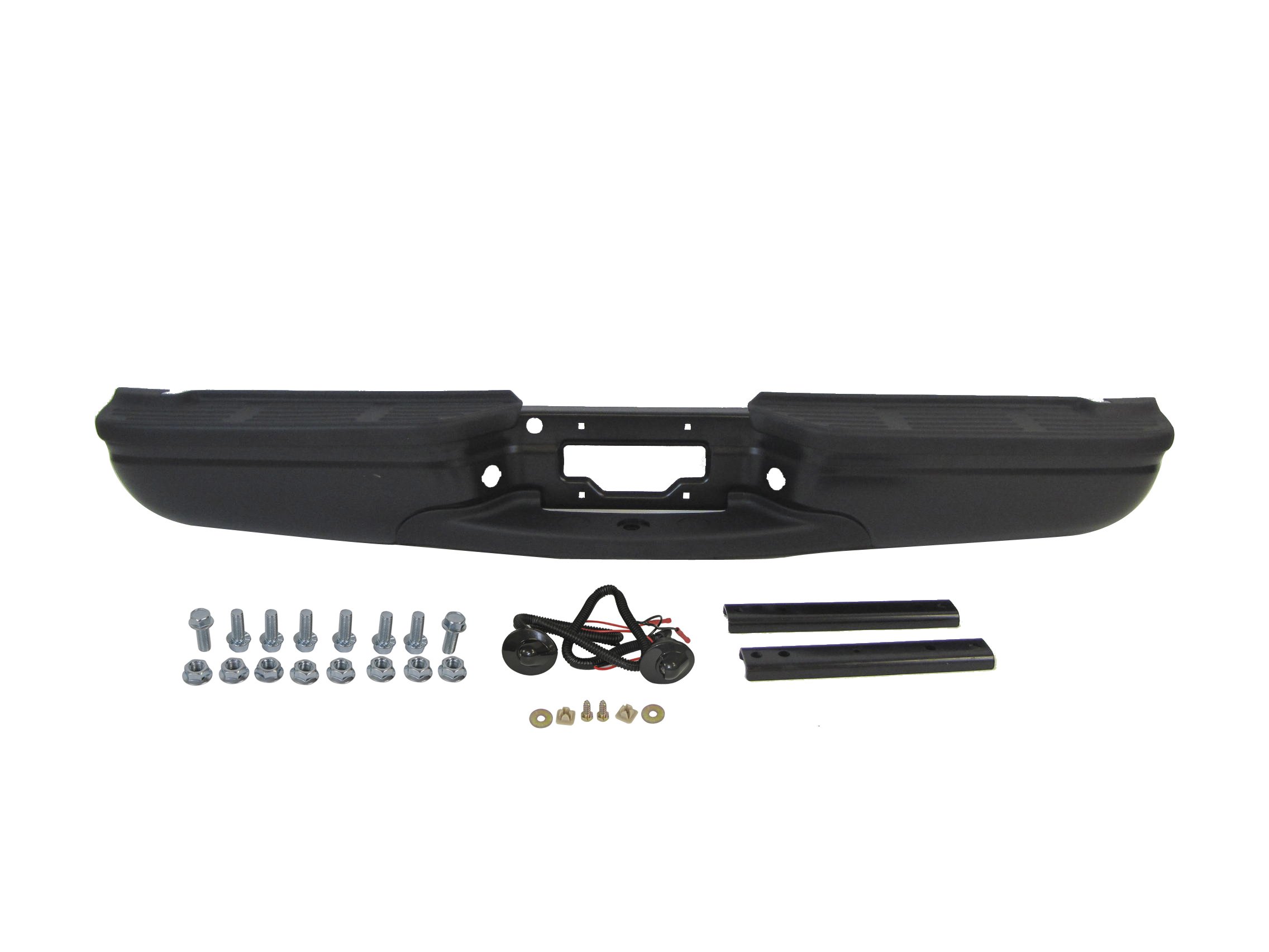 Black Powder Coated Rear Step Bumper Assembly FO1101121 Without Sensor Hole - Perfect for Truck Upgrades & Off-Road Protection
