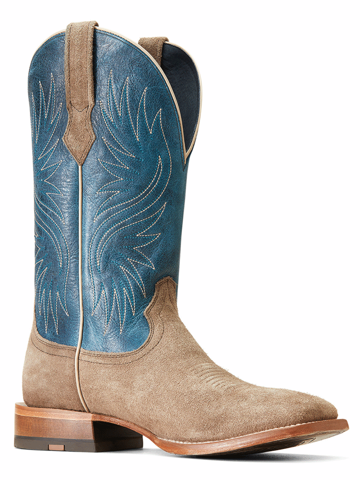 Ariat Men's Circuit Rockridge Western Boot - Smokey Roughout Leather Cowboy Boots for Riding, Work & Outdoor Activities